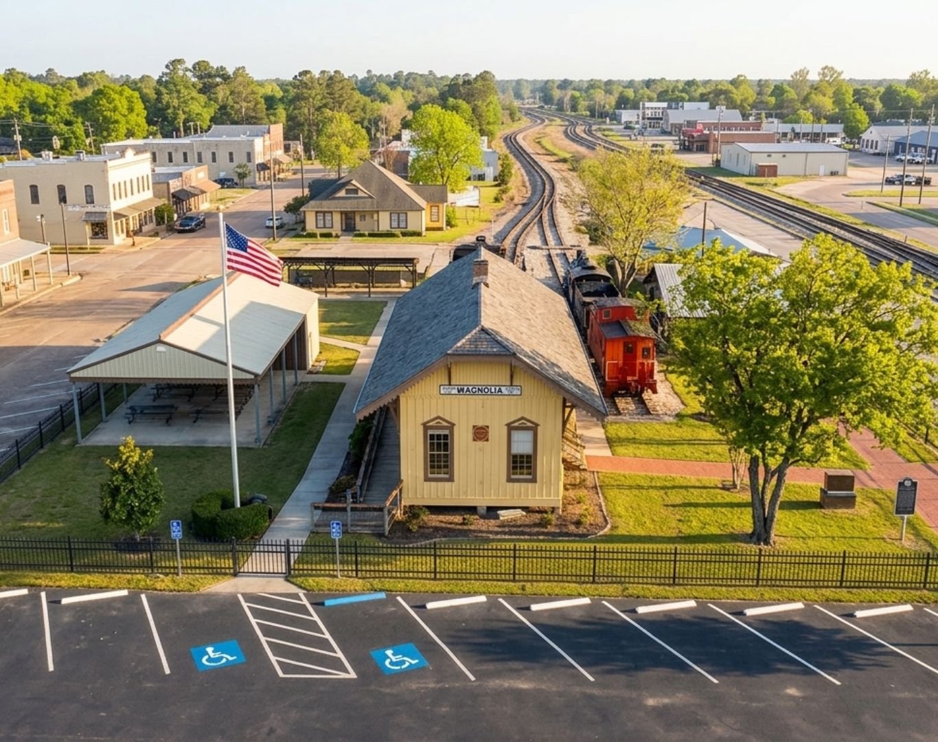 Historic train depot in downtown, Magnolia, TX